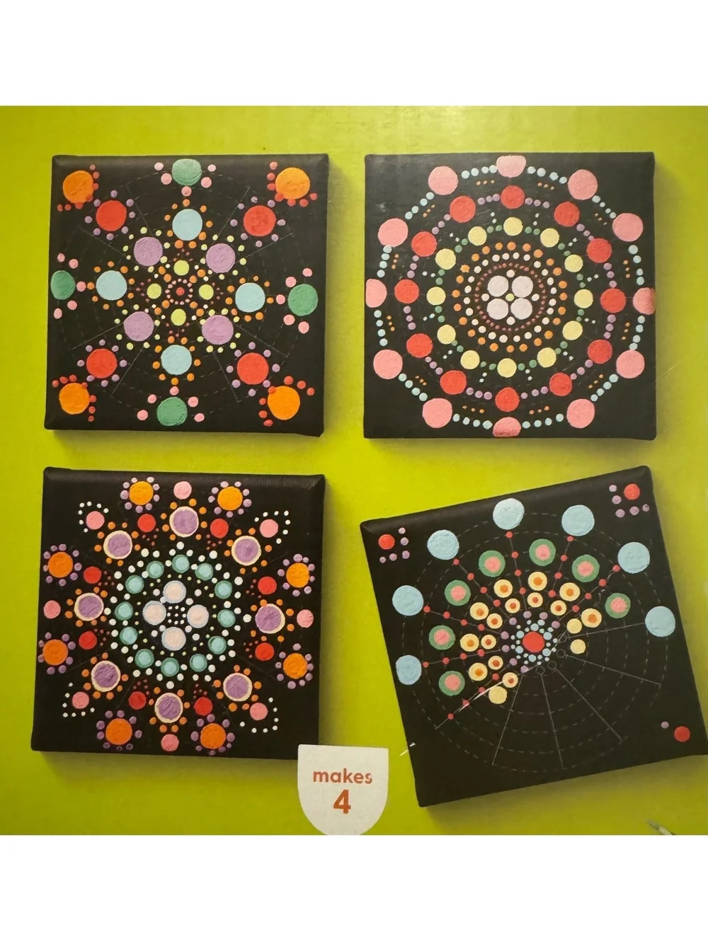 Mondo Llama Create-Your-Own Mandala Canvas Kit with Paints and Brushes